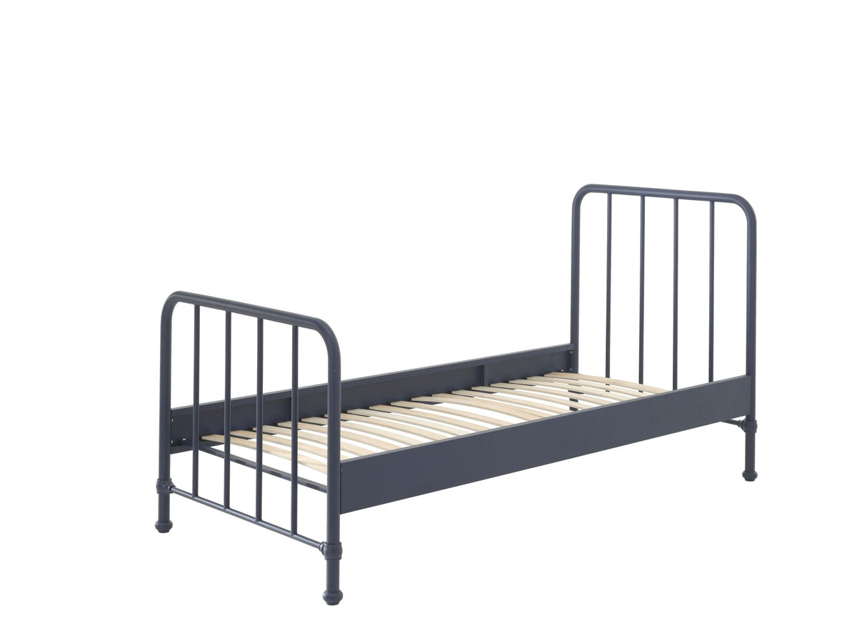 Vipack - Metalen bed BRONXX - Denimblauw - 90x200 cm