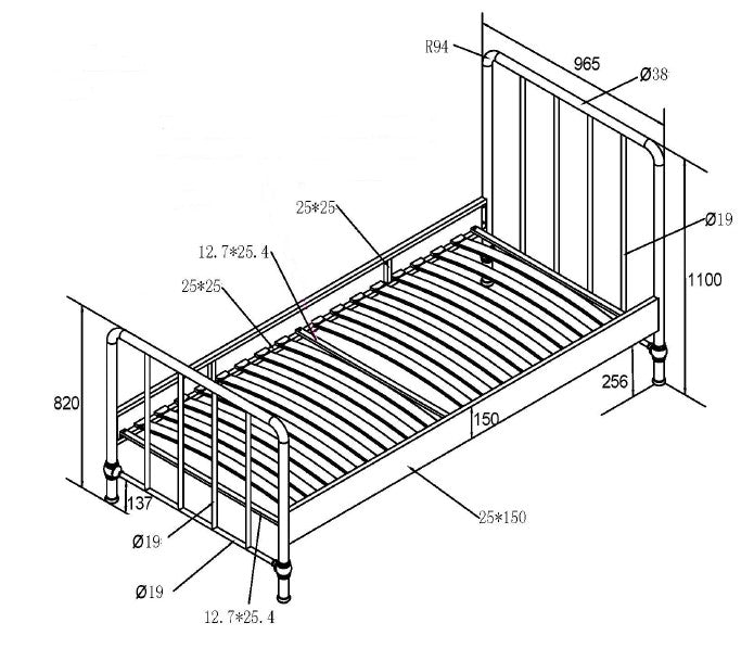 Vipack - Eenpersoonsbed Bronxx - BRBE9093 - Olijfgroen - 98,5x110x208cm