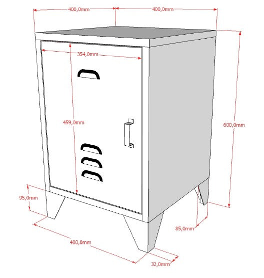 Vipack - Nachtkastje Bronxx - BRNA1193 - Olijfgroen - 40x60,5x40cm