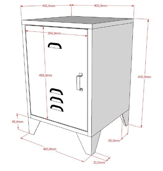 Vipack - Nachtkastje BRONXX - Olijfgroen - 40x40x61 cm
