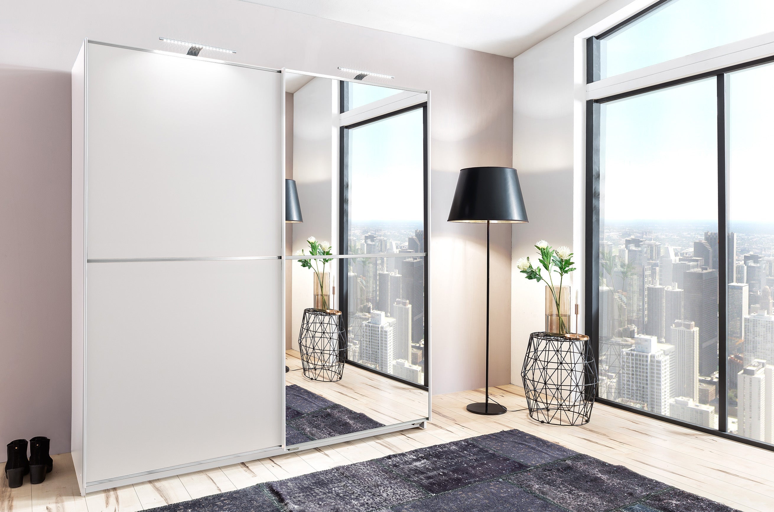 Wimex - Kleerkast Baden - X05770 - Wit/Chrome - 135x198x65cm