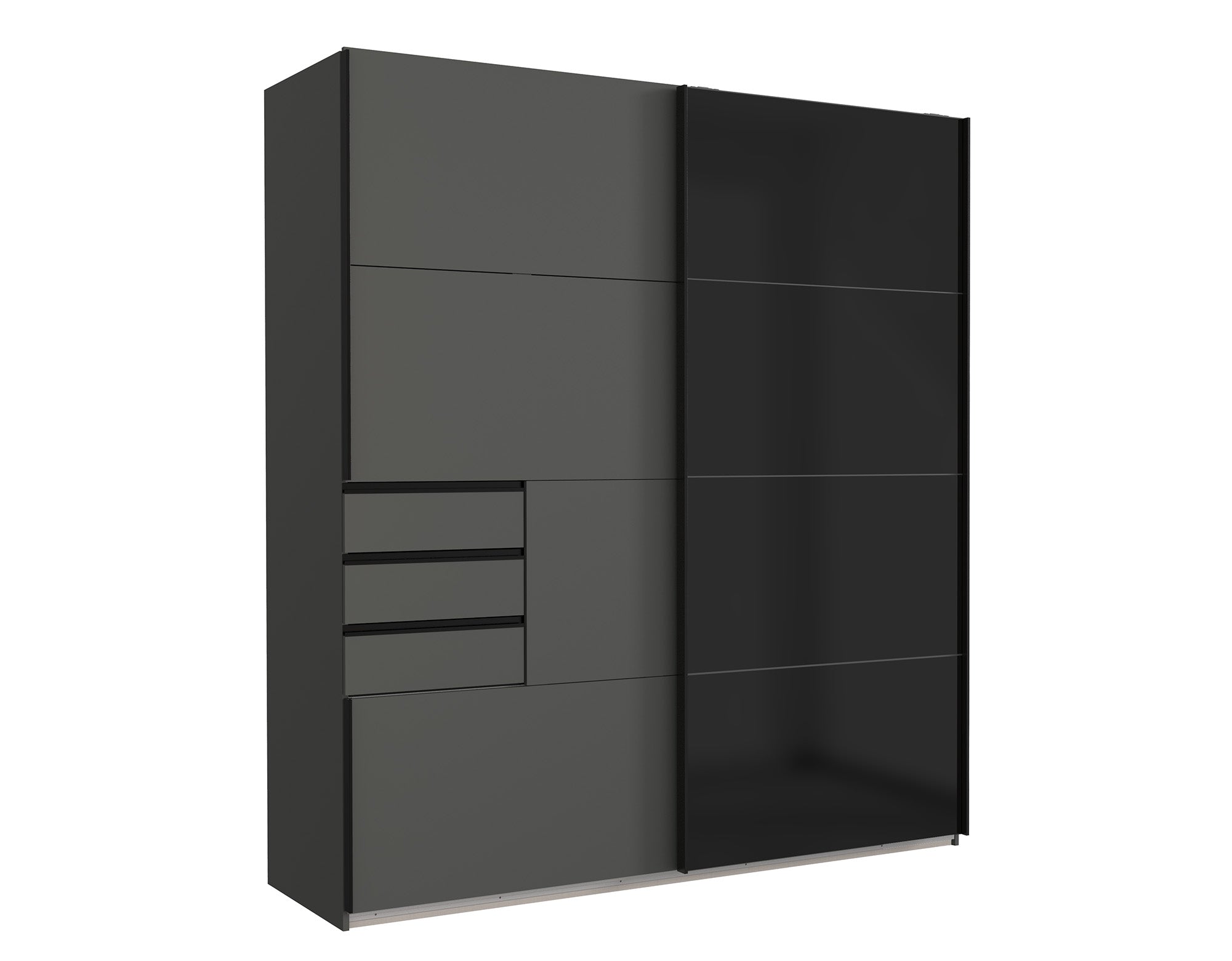 Wimex - Armoire Barcelona - K69640 - Graphite/Noir - 225x208x64cm