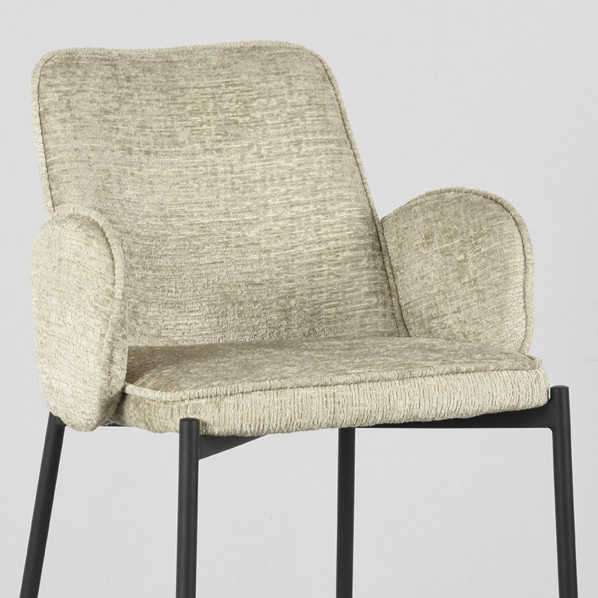 LABEL51 Barkruk Joni - Beige - Fluweel - Zithoogte 78 cm