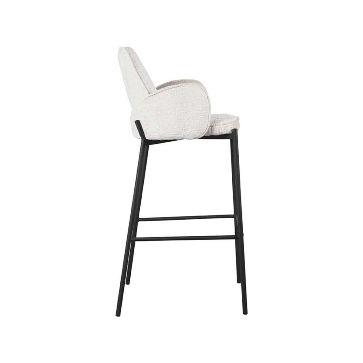 LABEL51 Barkruk Joni - Beige - Fluweel - Zithoogte 78 cm