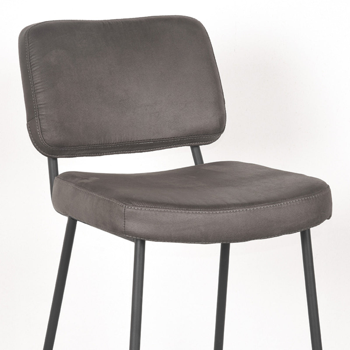 LABEL51 Barkruk Noah - Antraciet - Microfiber - Zithoogte 78