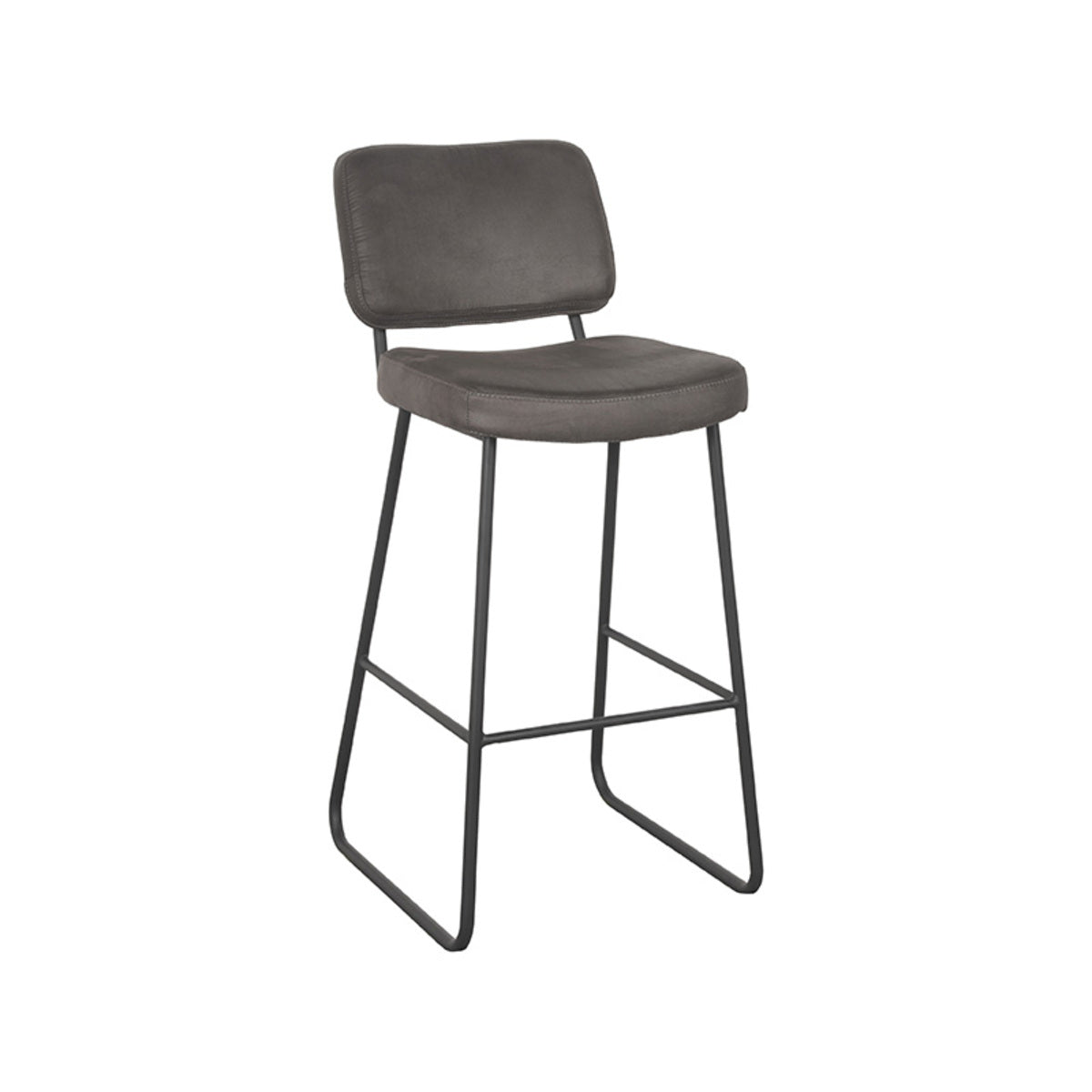 LABEL51 Barkruk Noah - Antraciet - Microfiber - Zithoogte 78