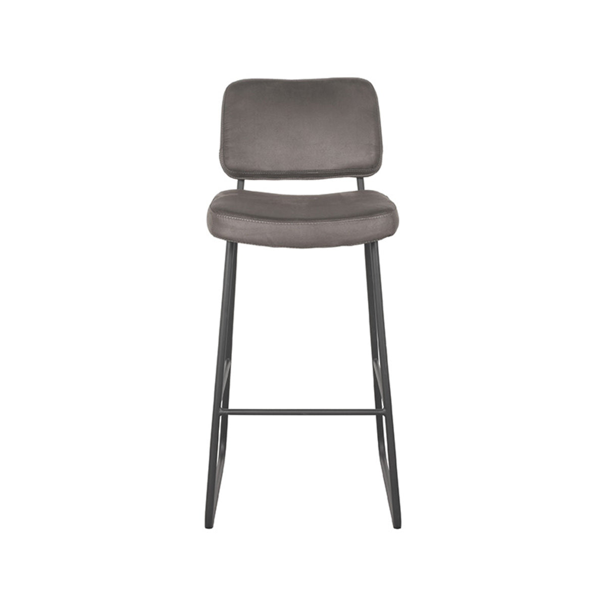 LABEL51 Barkruk Noah - Antraciet - Microfiber - Zithoogte 78