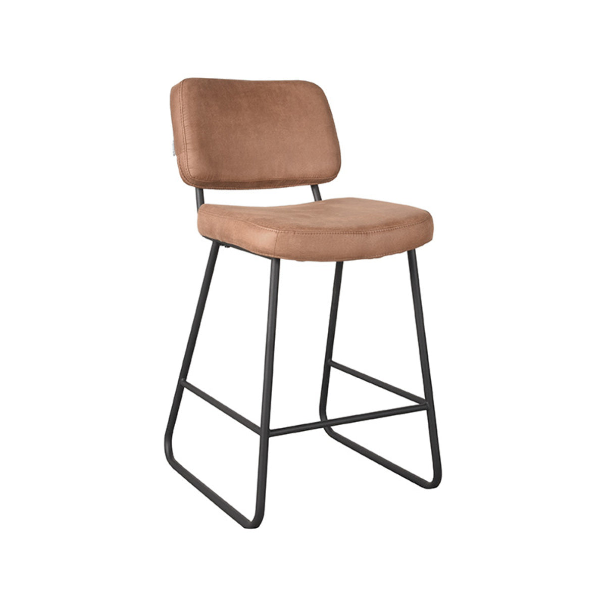 LABEL51 Barkruk Noah - Cognac - Microfiber - Zithoogte 65