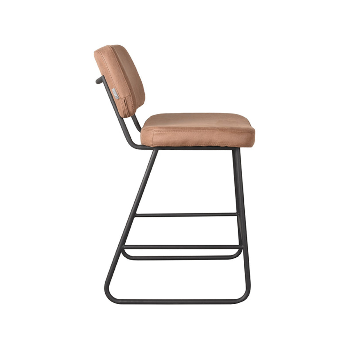LABEL51 Barkruk Noah - Cognac - Microfiber - Zithoogte 65