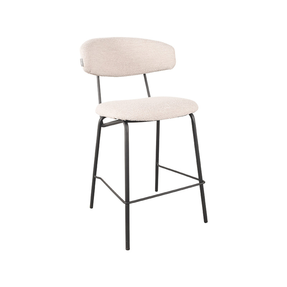 LABEL51 - Tabouret de bar Zack - Naturel - Boucle - Hauteur d'assise 65 cm