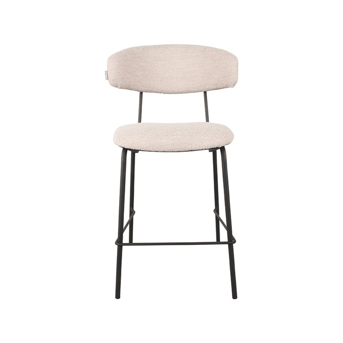 LABEL51 - Tabouret de bar Zack - Naturel - Boucle - Hauteur d'assise 65 cm