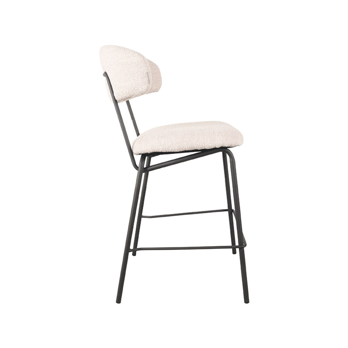LABEL51 - Tabouret de bar Zack - Naturel - Boucle - Hauteur d'assise 65 cm