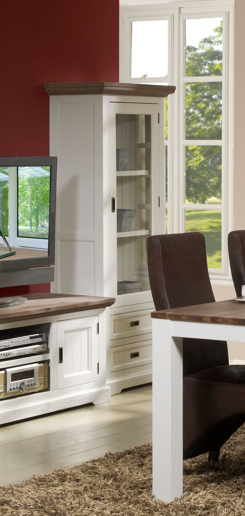 GBO - Vitrine Cairo 1 glasdeur - Massief Collectie - 75x170x50 cm