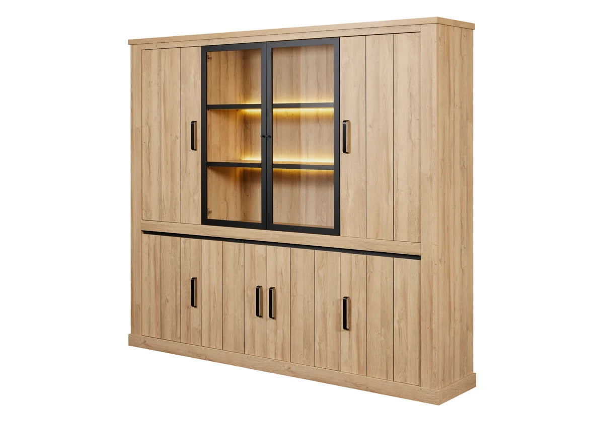 GBO - Vitrine Tibo - French oak - 247x220x48cm