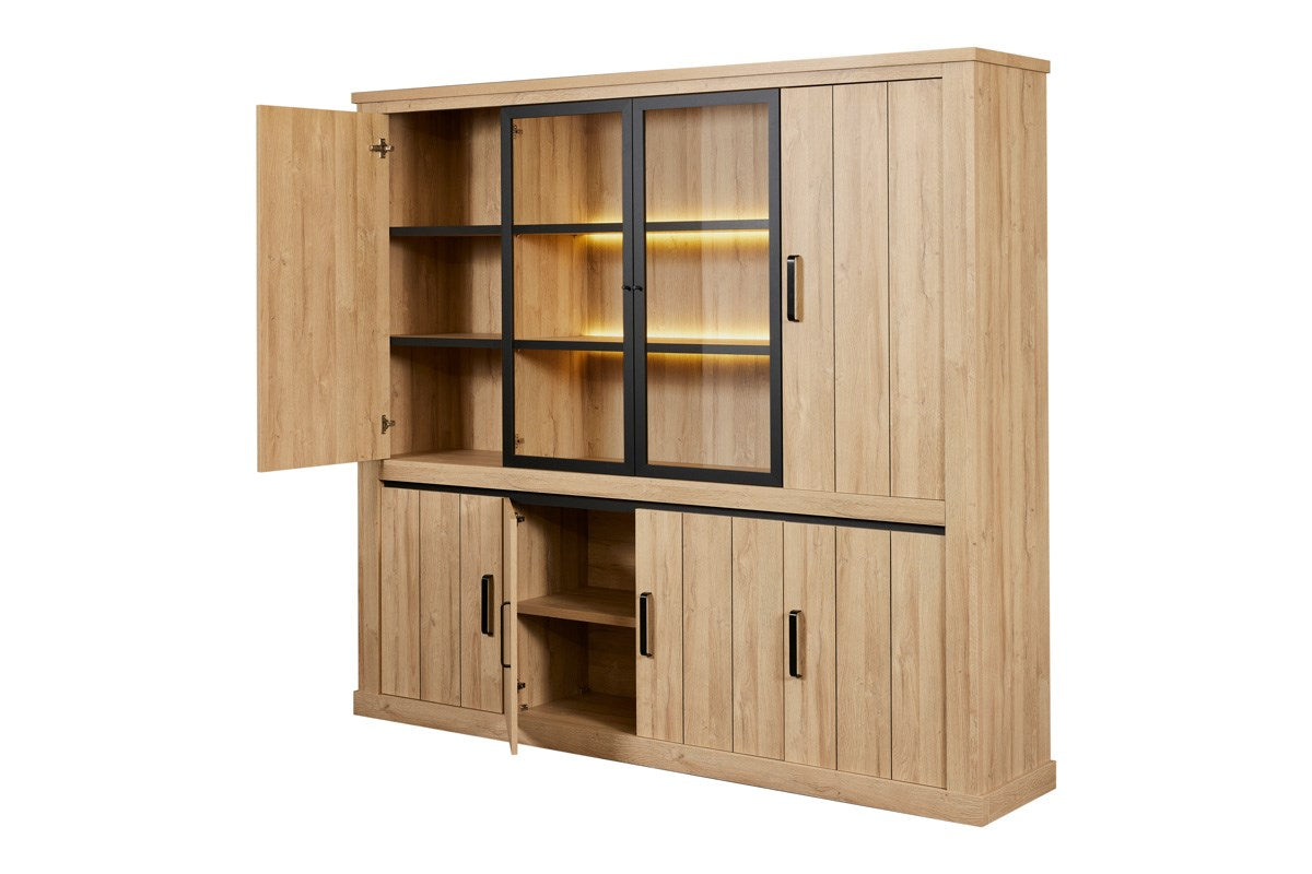 GBO - Vitrine Tibo - French oak - 247x220x48cm