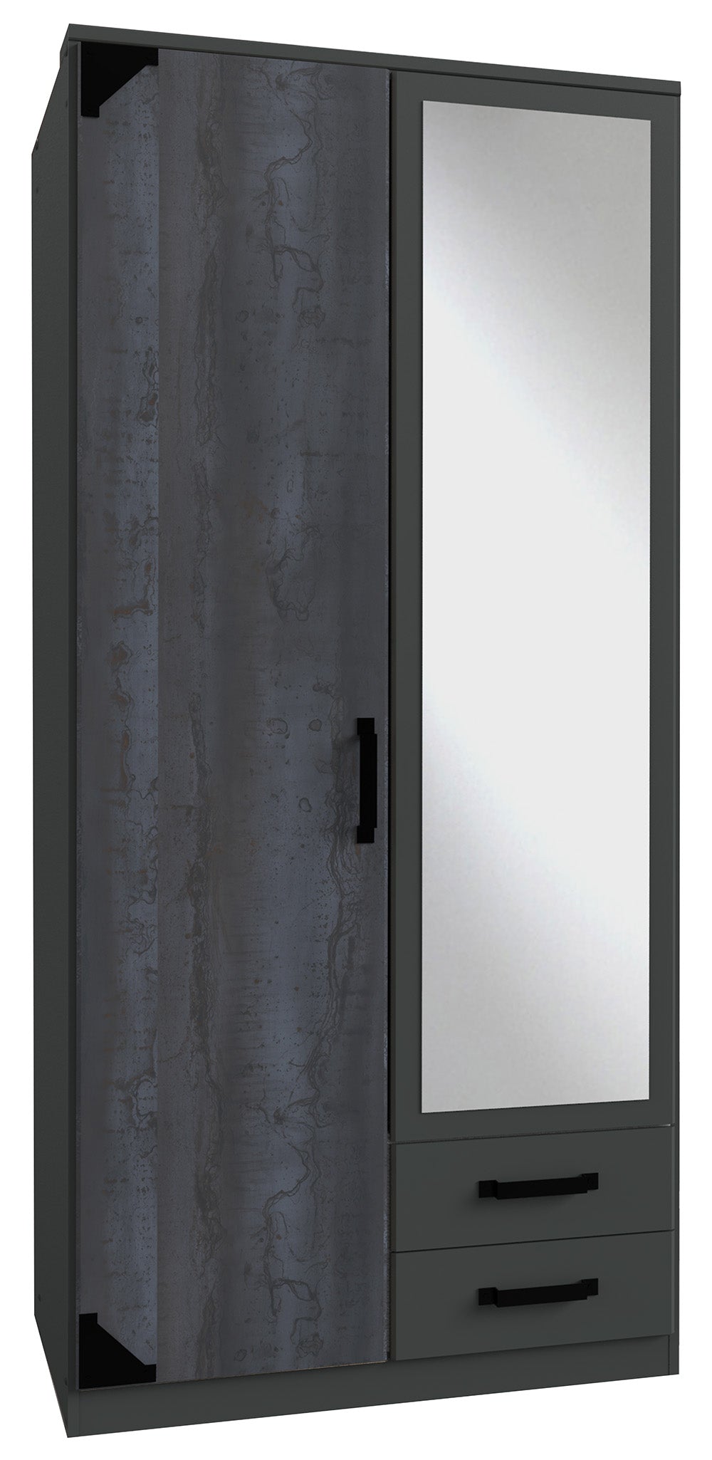 Wimex - Armoire Bochum - T47210 - Graphite/Acier - 90x199x58cm