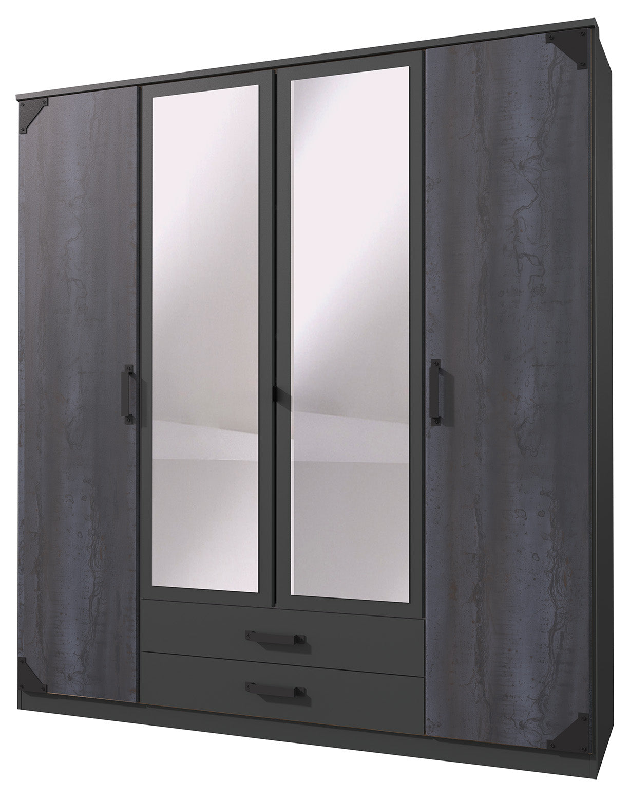 Wimex - Armoire Bochum - T47453 - Graphite/Acier - 180x199x58cm