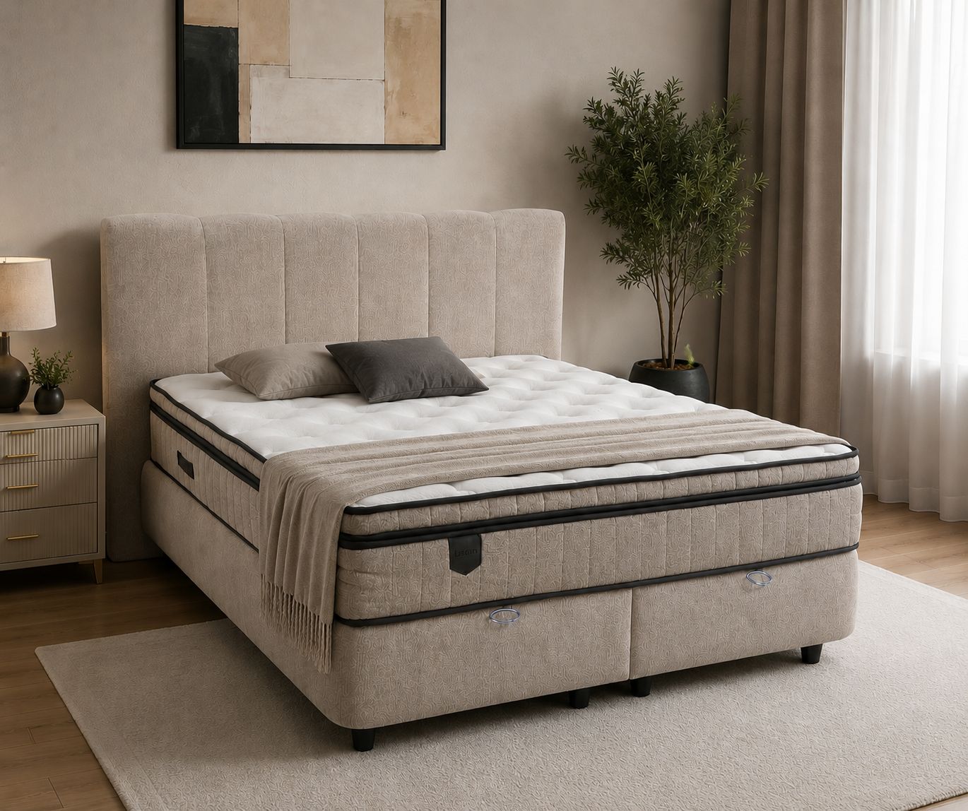 2BM - Lit coffre Sovenna - Rangement 160x200cm