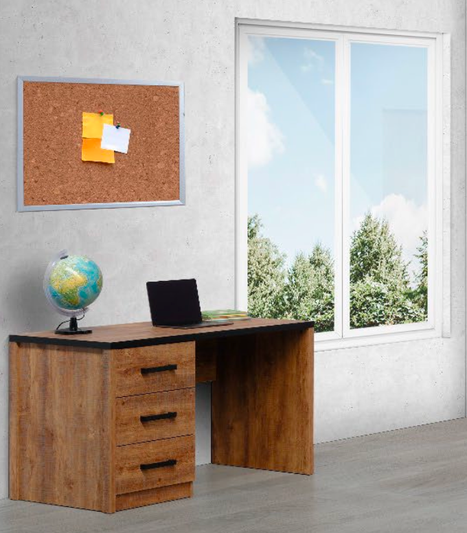 TYC - Bureel Oline - Industrial Oak + Black line - 125x75x65cm