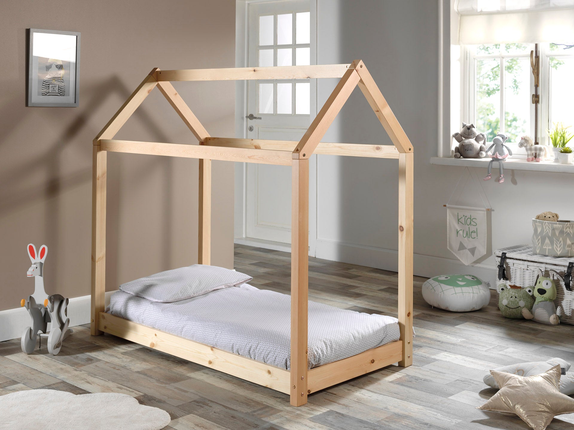 Vipack - Juniorbed Cabane - CABE7010 - Natuur - 78x132x146cm