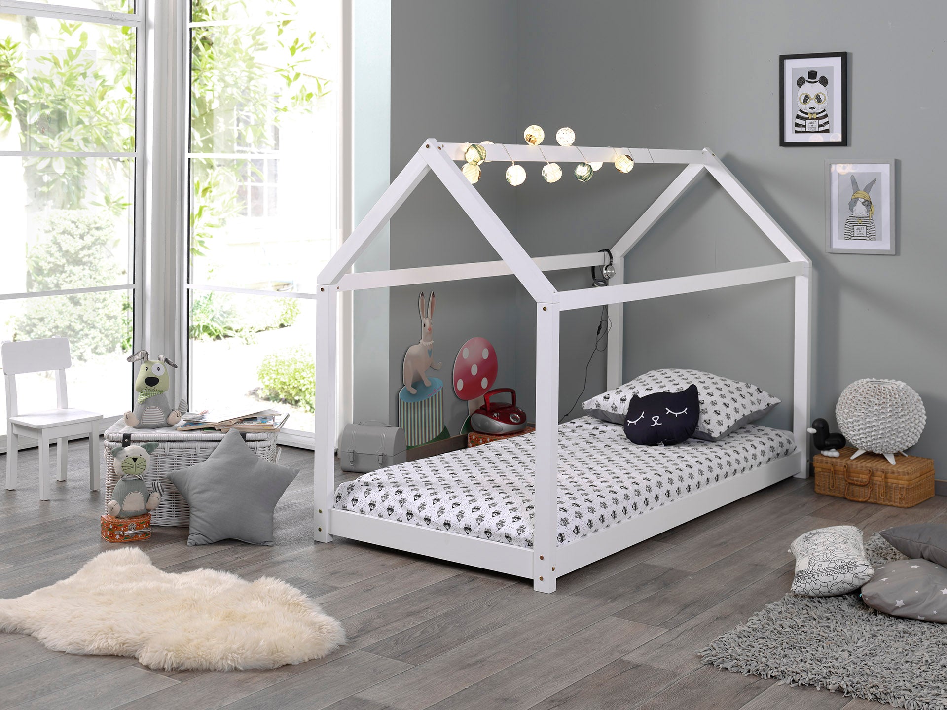 Vipack - Eenpersoonsbed Cabane - CABE9014 - Wit - 98x142x206cm