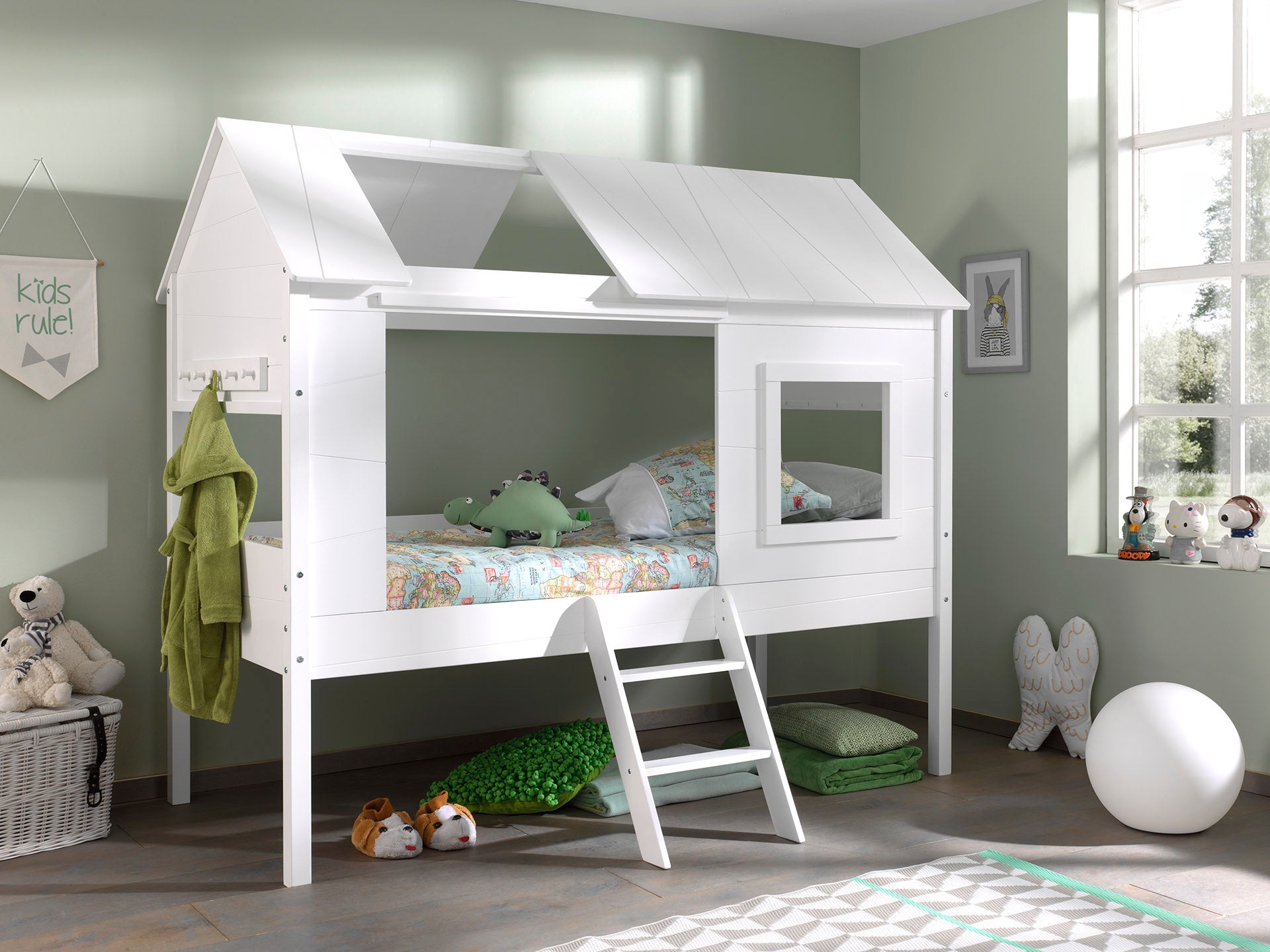 Vipack - Eenpersoonsbed Charlotte - CHHS9024 - Wit - 136,7x185,2x209,3cm