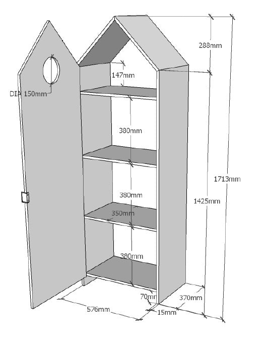 Vipack - Armoire Casami - CSBH1115 - Gris - 37x171,5x57,6cm