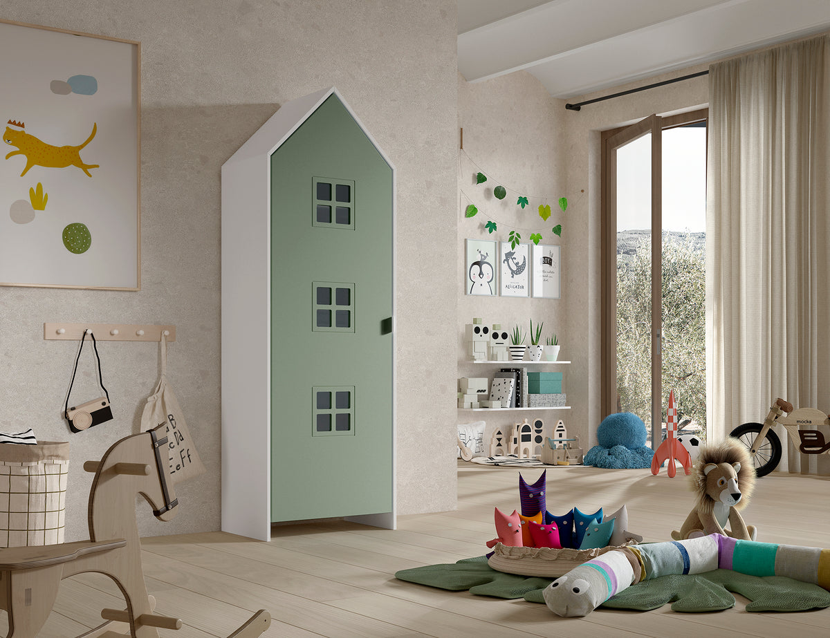 Vipack - Armoire CASAMI BRUGES - 1P - Vert - 58x37x172 cm