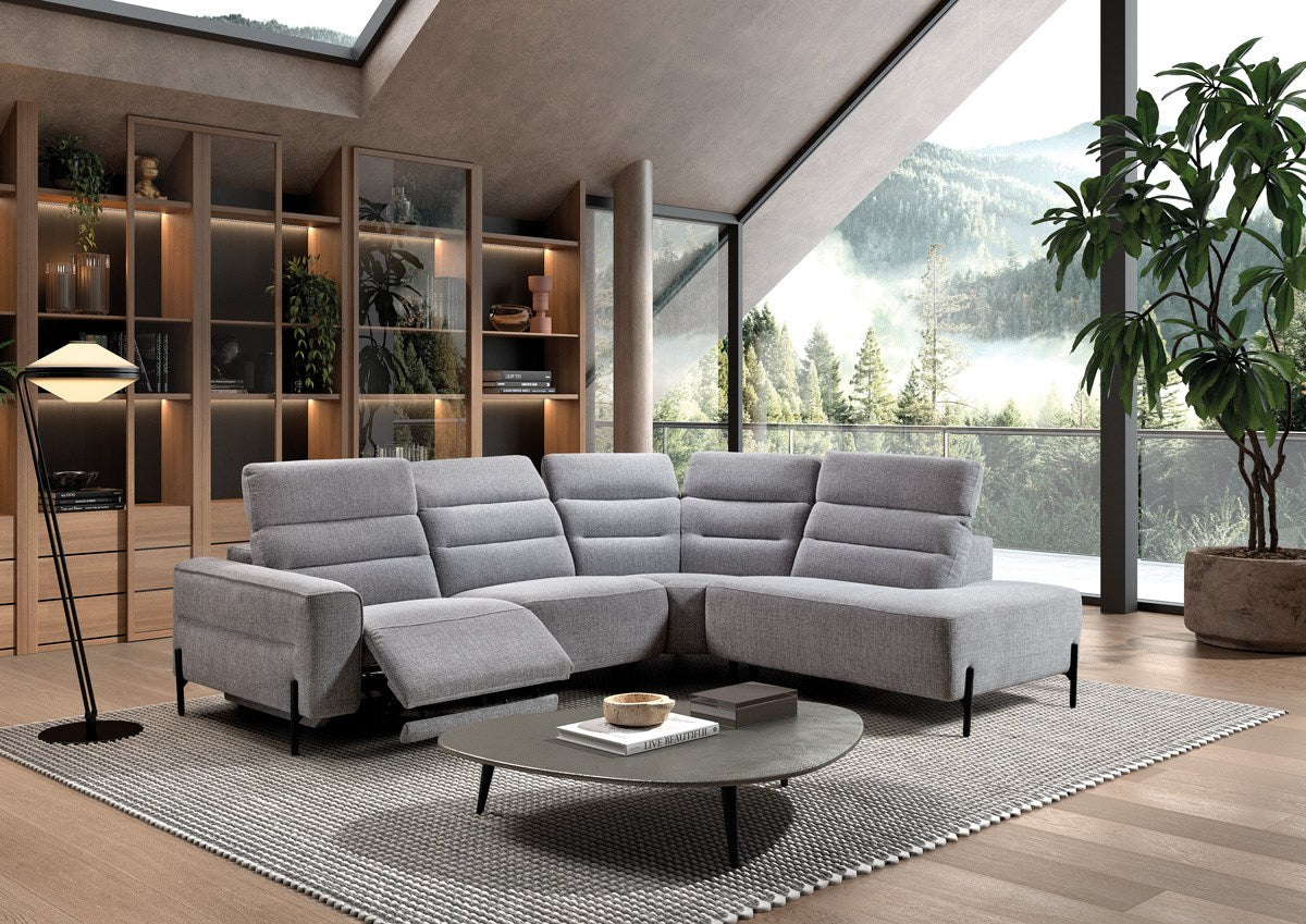 Canapé d'angle GBO Norfolk - Angle droit - Gris argenté - 278x96x215 cm