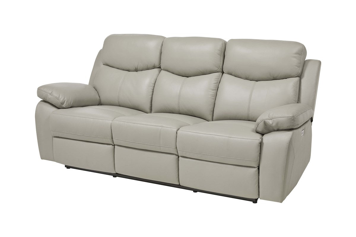 GBO - Relax 3 places Victoria - Semi-cuir Gris clair - 211x99x93 cm