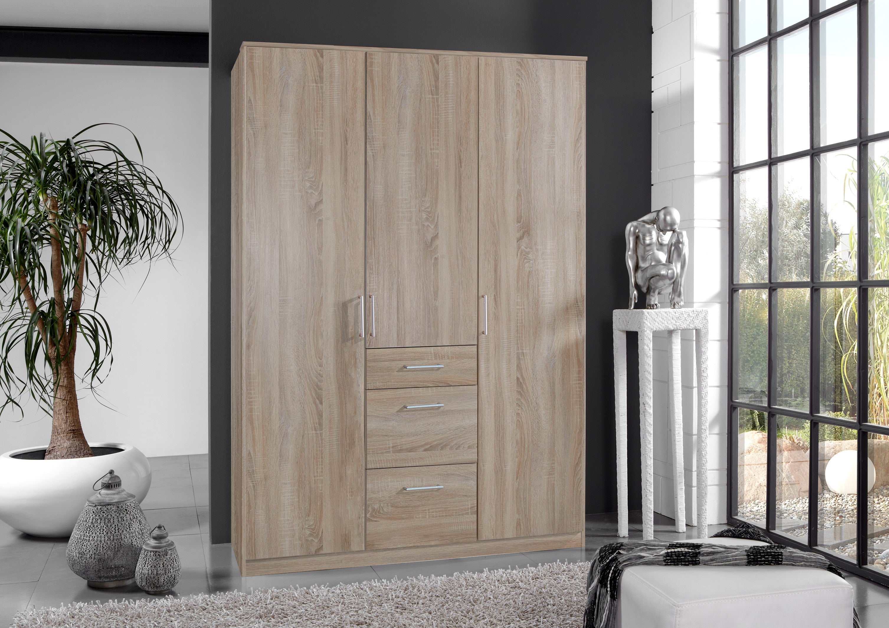 Wimex - Armoire Click - 140625 - Chêne brut - 135x199x58cm