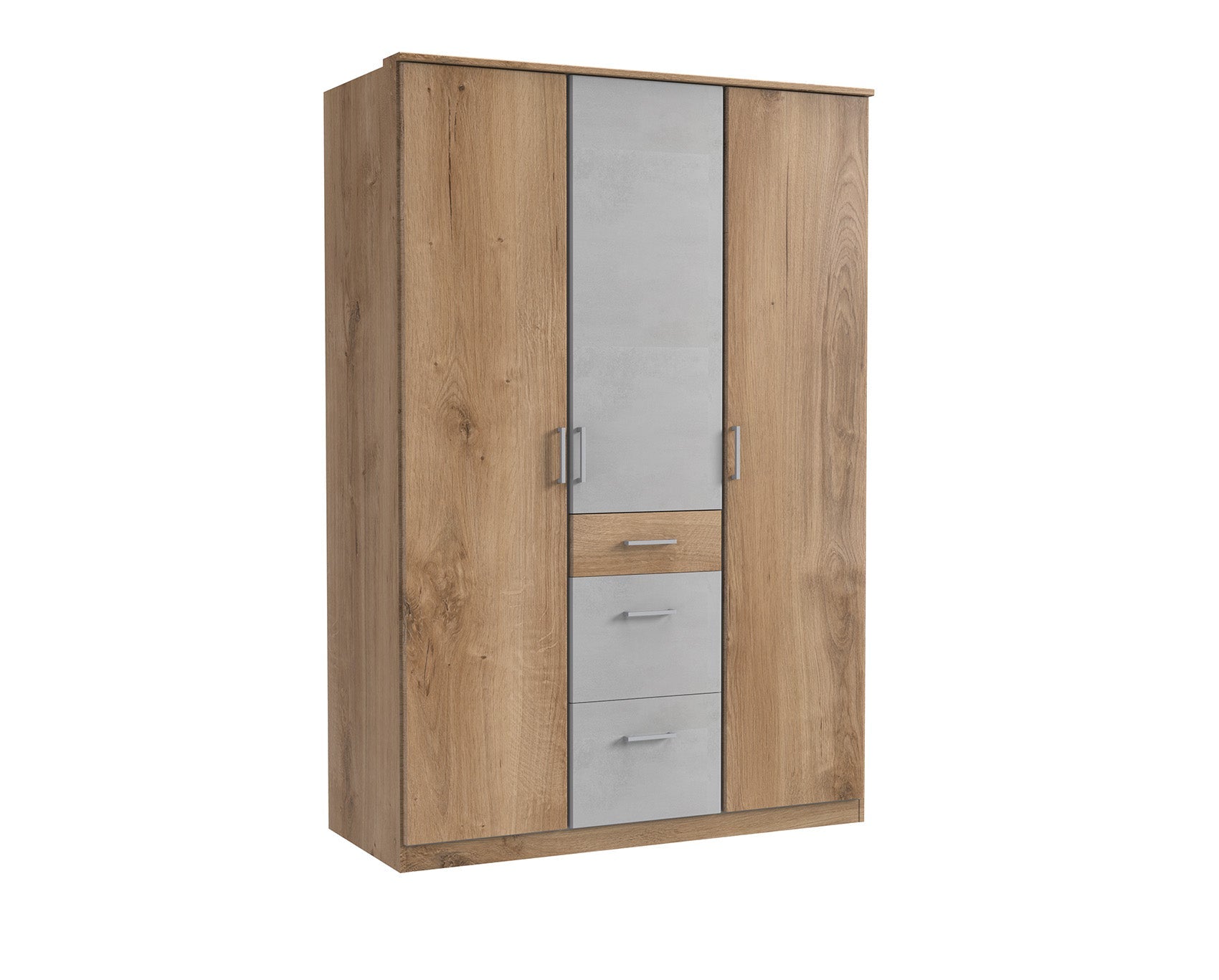 Wimex - Armoire Click - 142625 - Chêne/Planches de béton - 135 x 199 x 58 cm