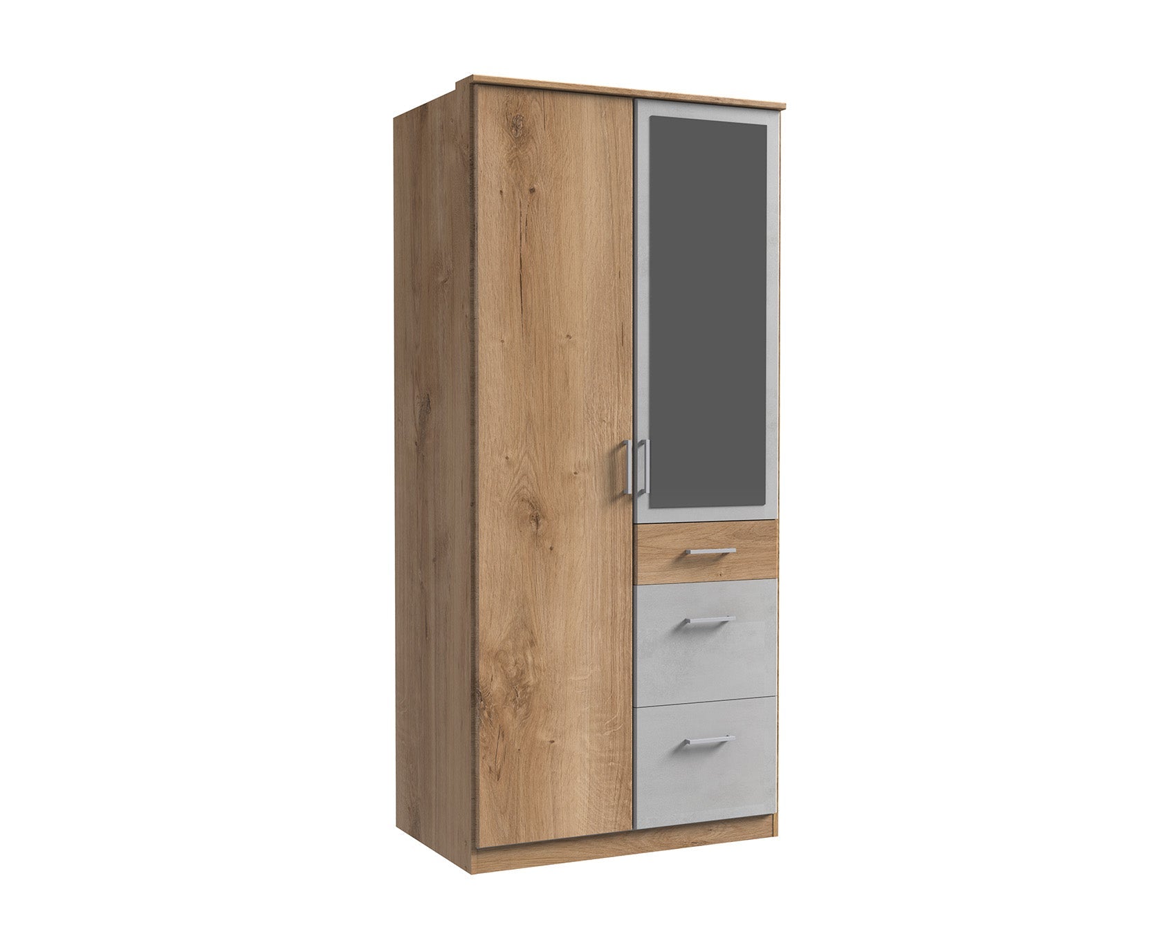 Wimex - Armoire Click - 142628 - Chêne/Planches de béton - 91x199x58cm