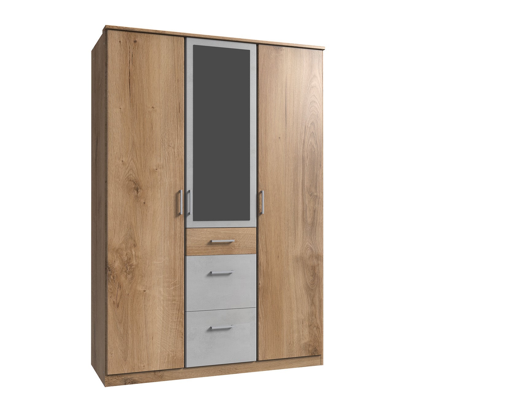 Wimex - Armoire Click - 142629 - Chêne/Planches de béton - 135 x 199 x 58 cm