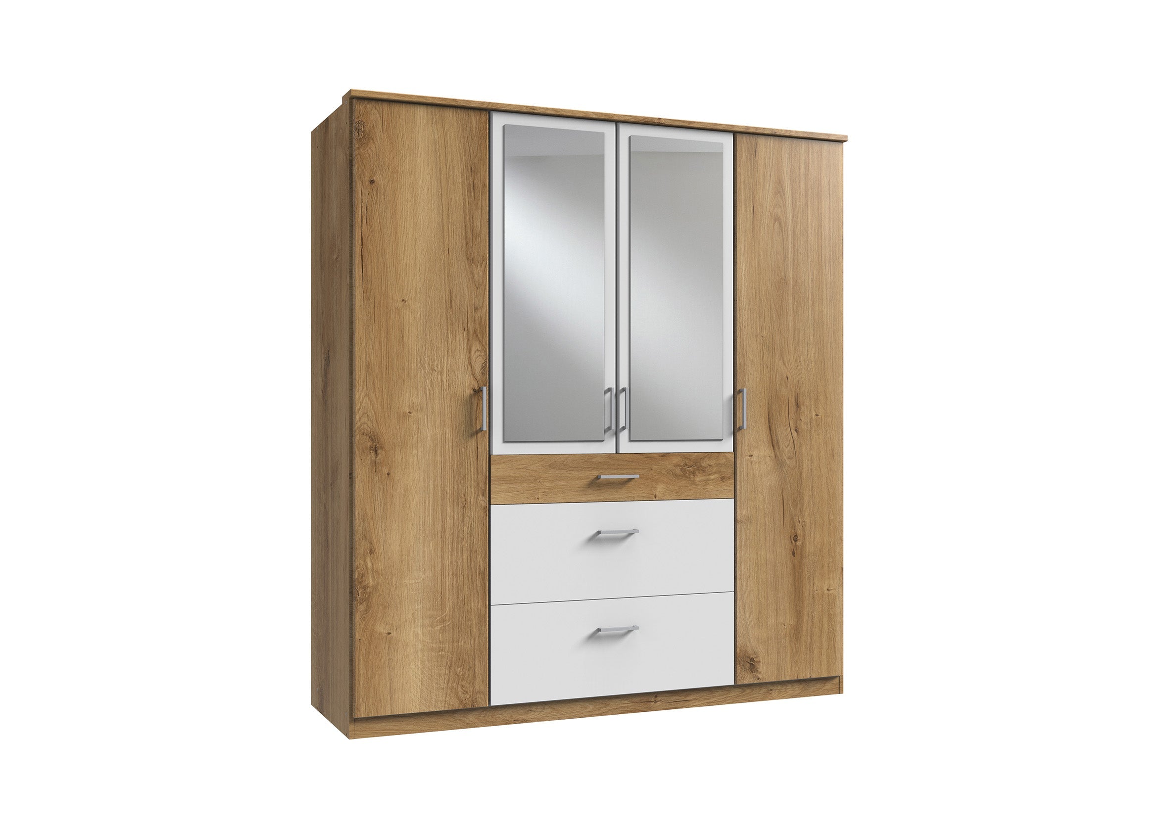 Wimex - Armoire Click - 146630 - Planches Chêne/Blanc - 179x199x58cm