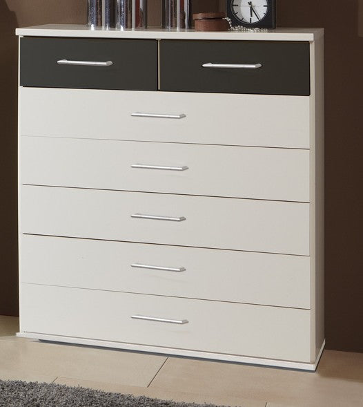 Wimex - Commode Click - 147319 - Blanc/Graphite - 91x106x40cm