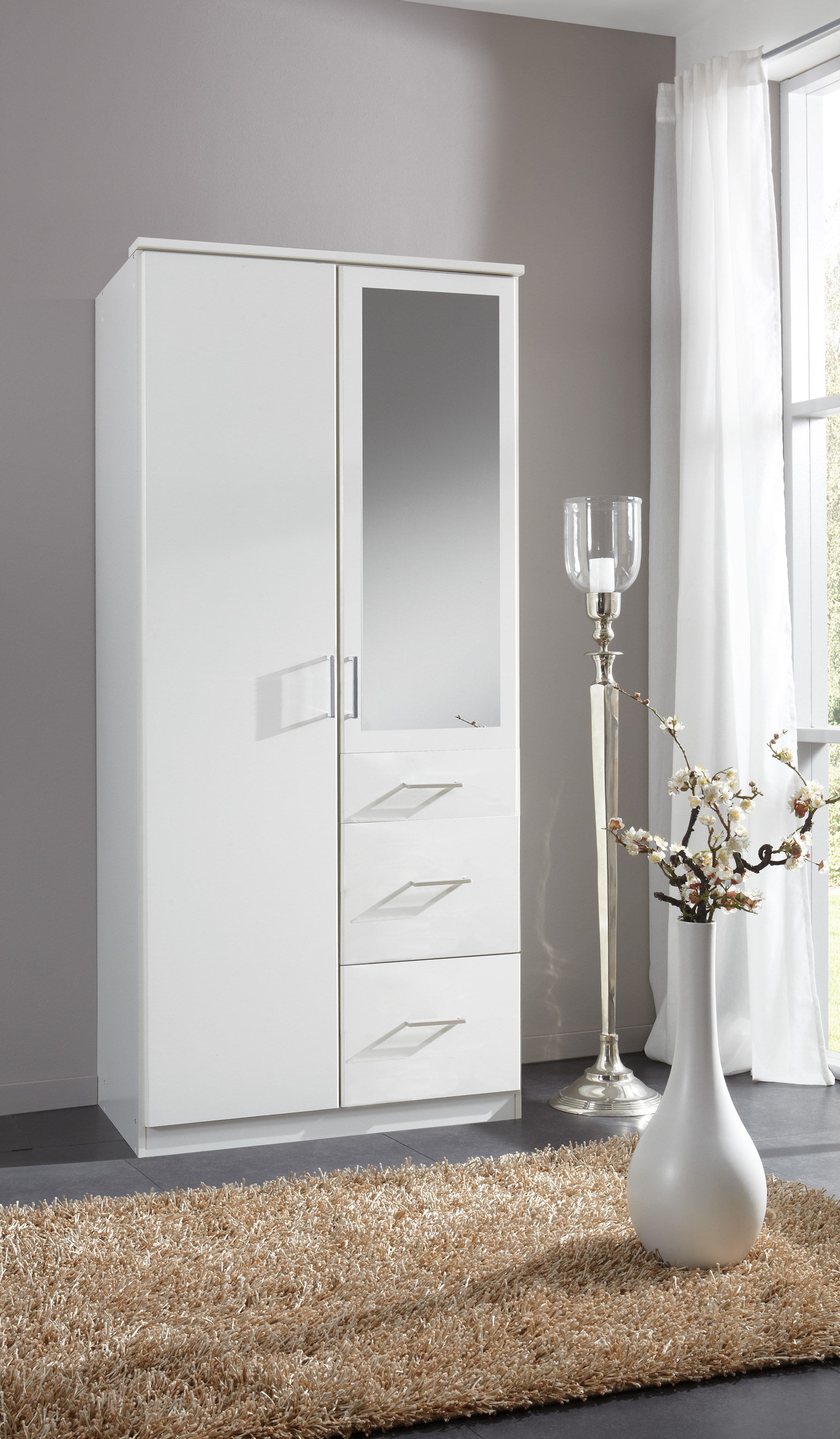 Wimex - Kleerkast Click - 150628 - Wit - 91x199x58cm