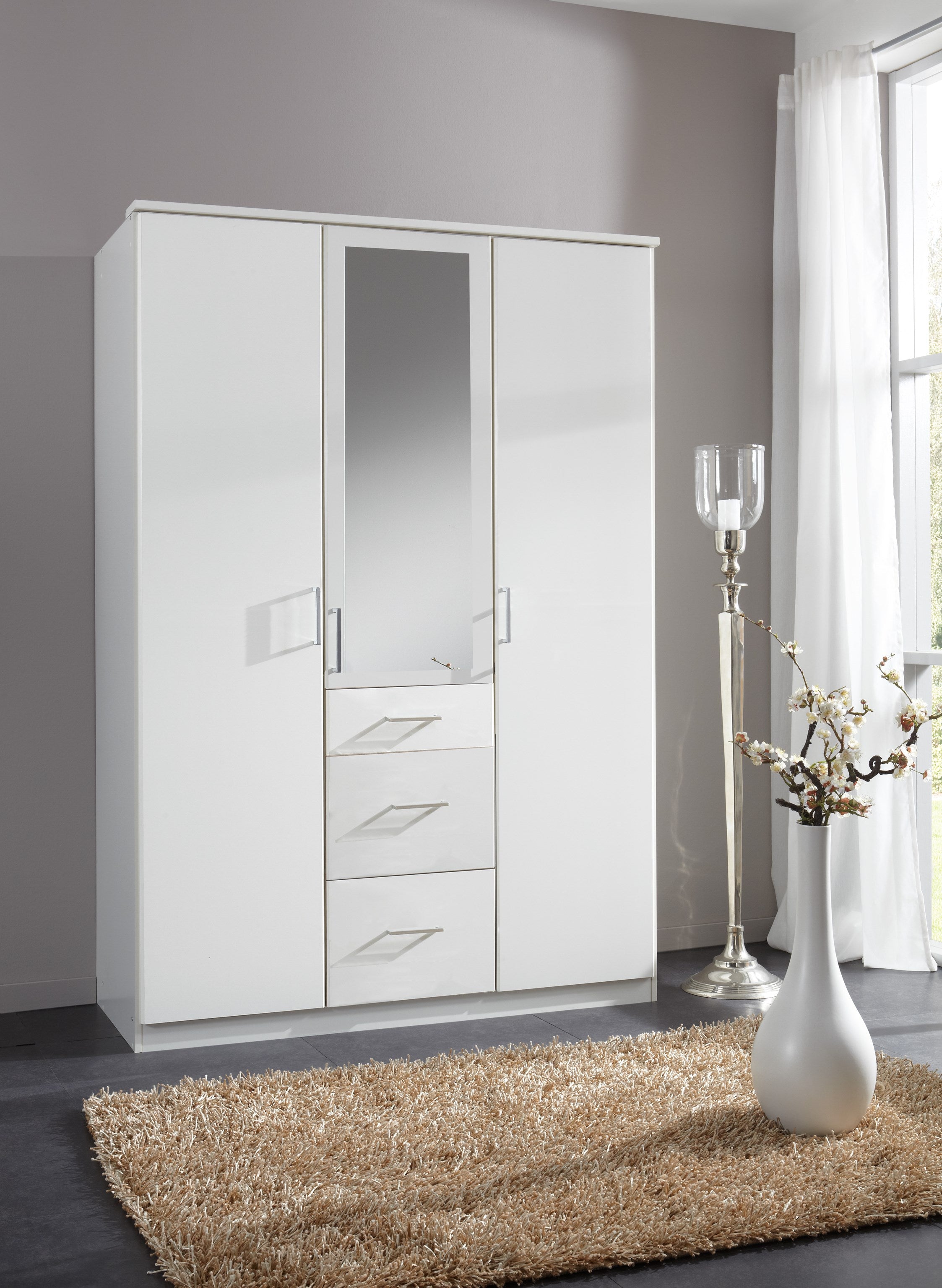 Wimex - Kleerkast Click - 150629 - Wit - 135x199x58cm