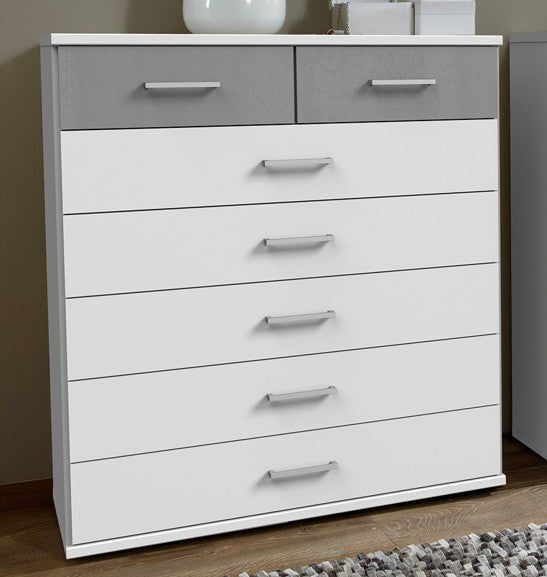Wimex - Commode Click - 154319 - Blanc/Béton - 91x106x40cm
