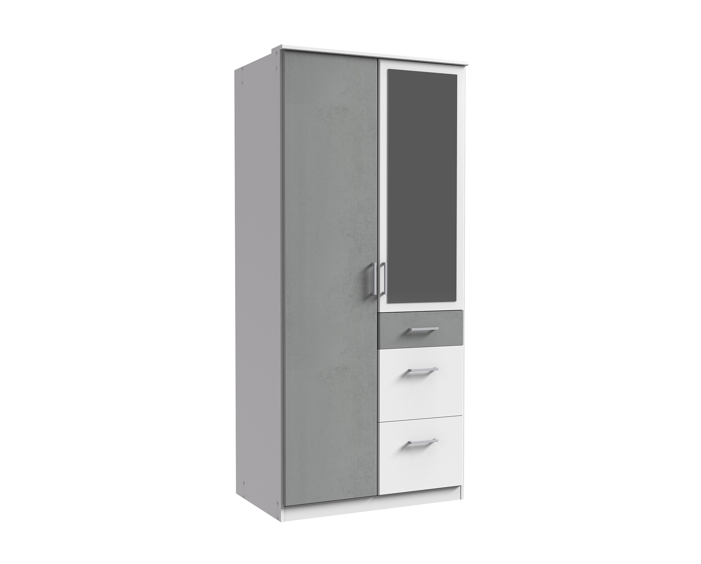 Wimex - Kleerkast Click - 154628 - Wit/Beton - 91x199x58cm