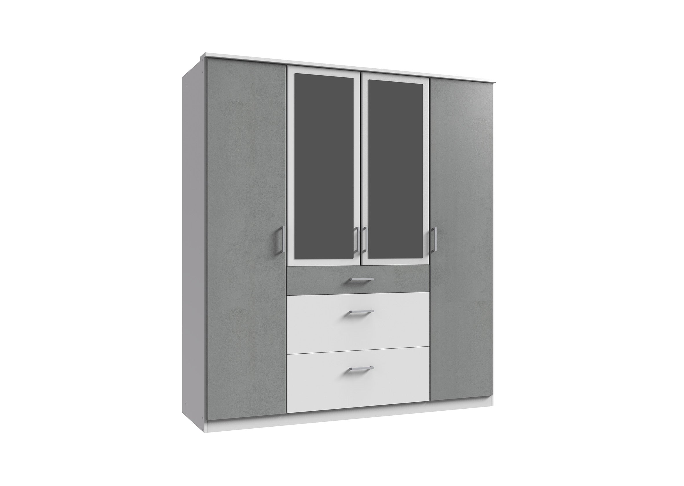 Wimex - Kleerkast Click - 154630 - Wit/Beton - 179x199x58cm