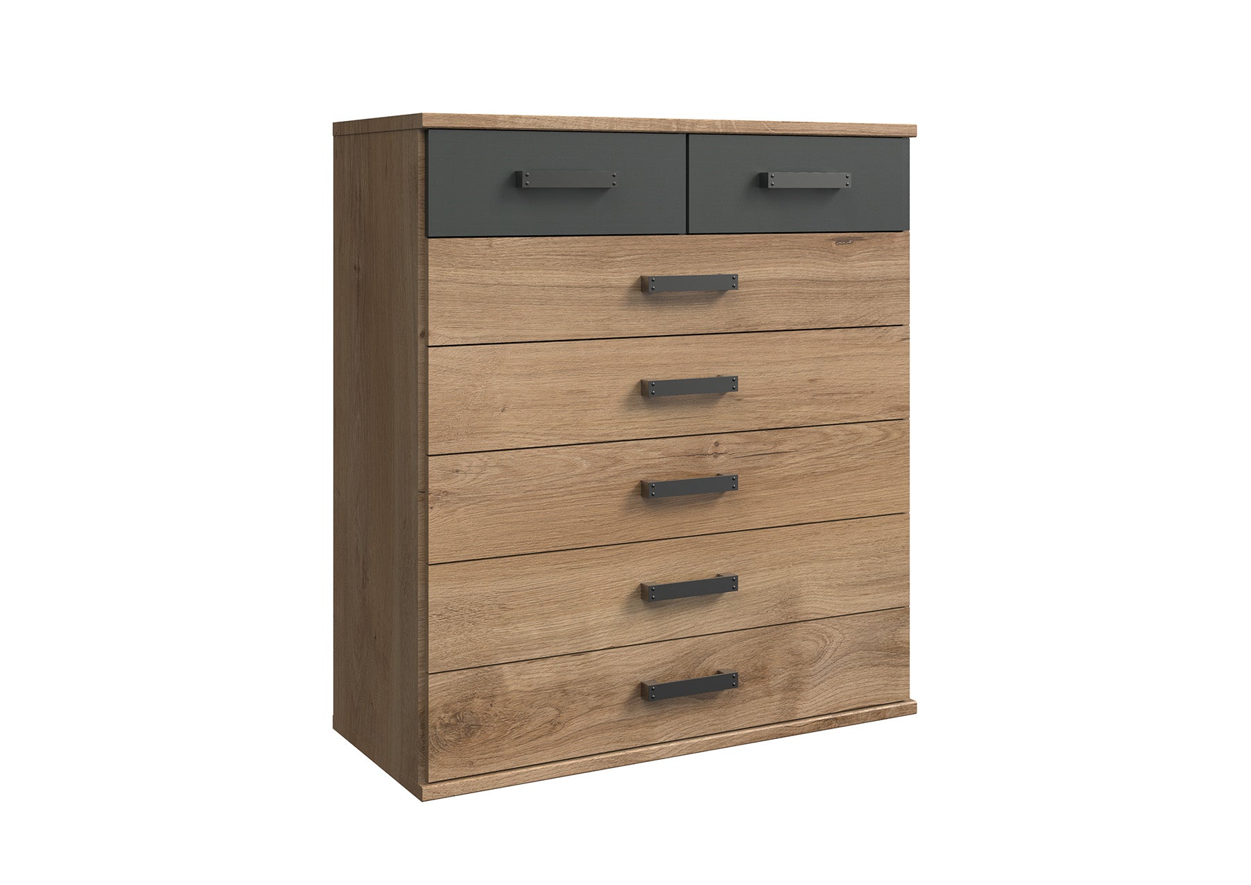 Wimex - Commode Liège - T25319 - Chêne/Planches graphite - 91x103x40cm