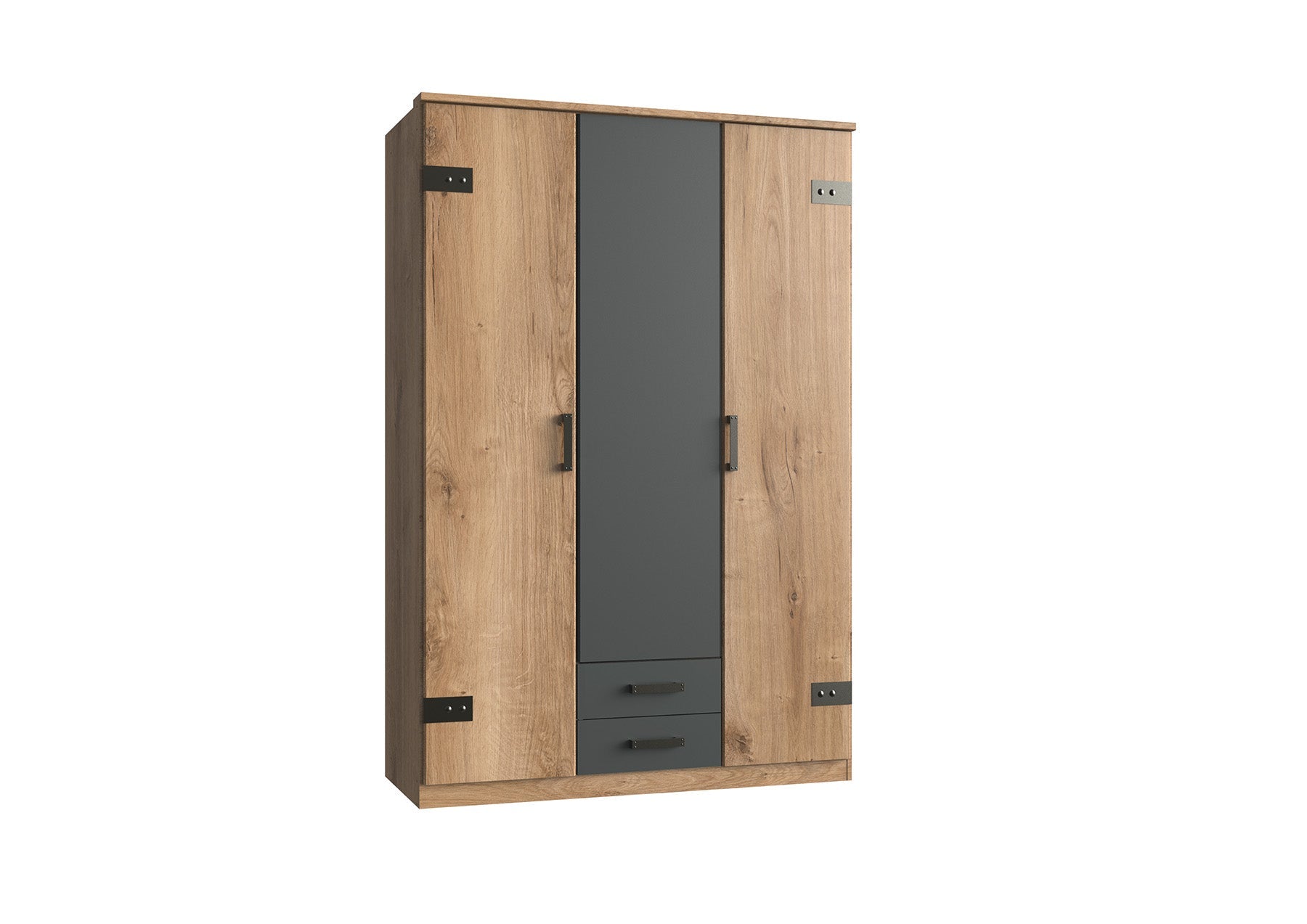 Wimex - Armoire en liège - T25472 - Planches Chêne/Graphite - 135x199x58cm