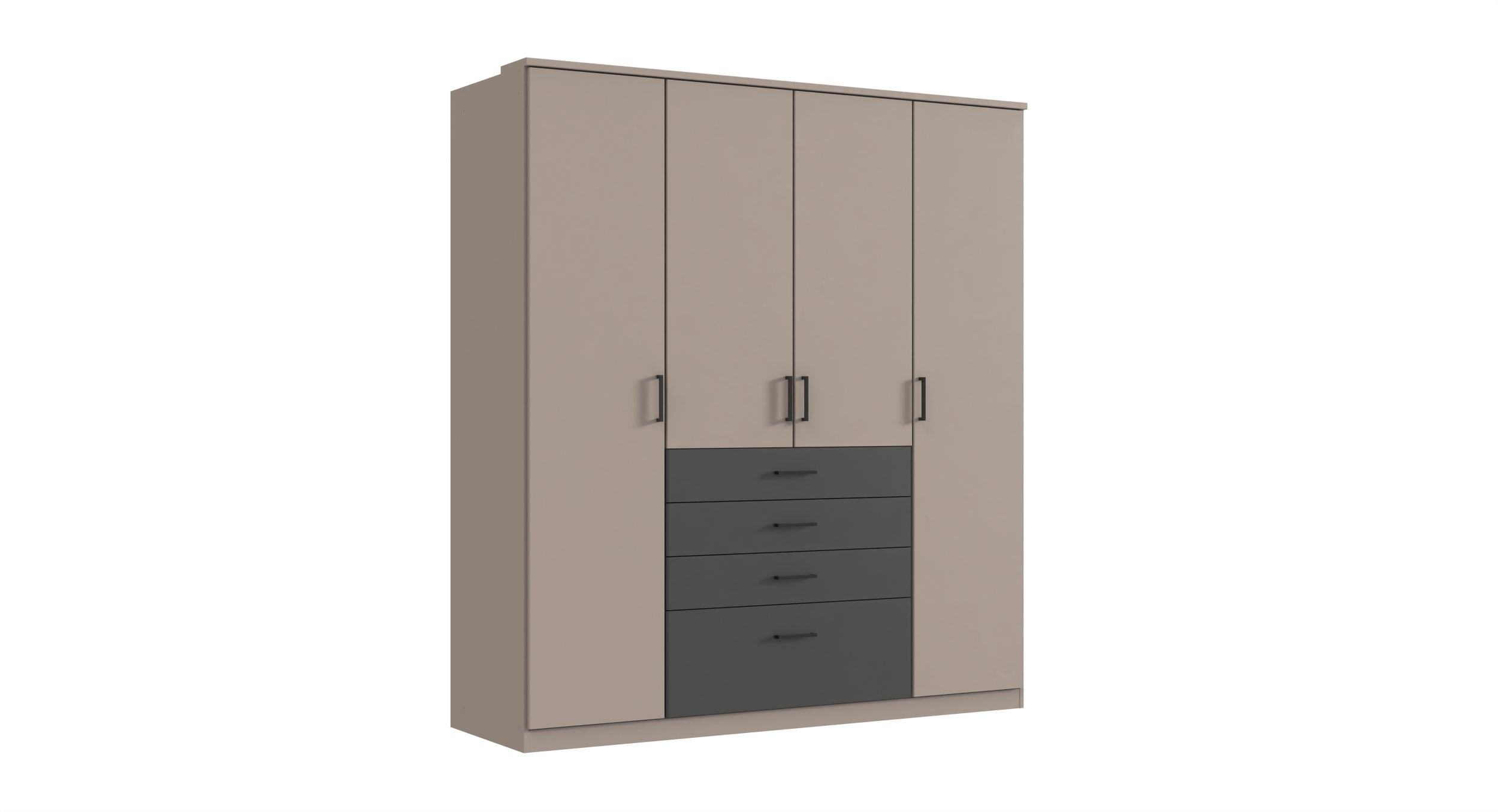 Wimex - Kleerkast Cottbus - T69552 - Sahara Grijs/Grafiet - 180x199x58cm