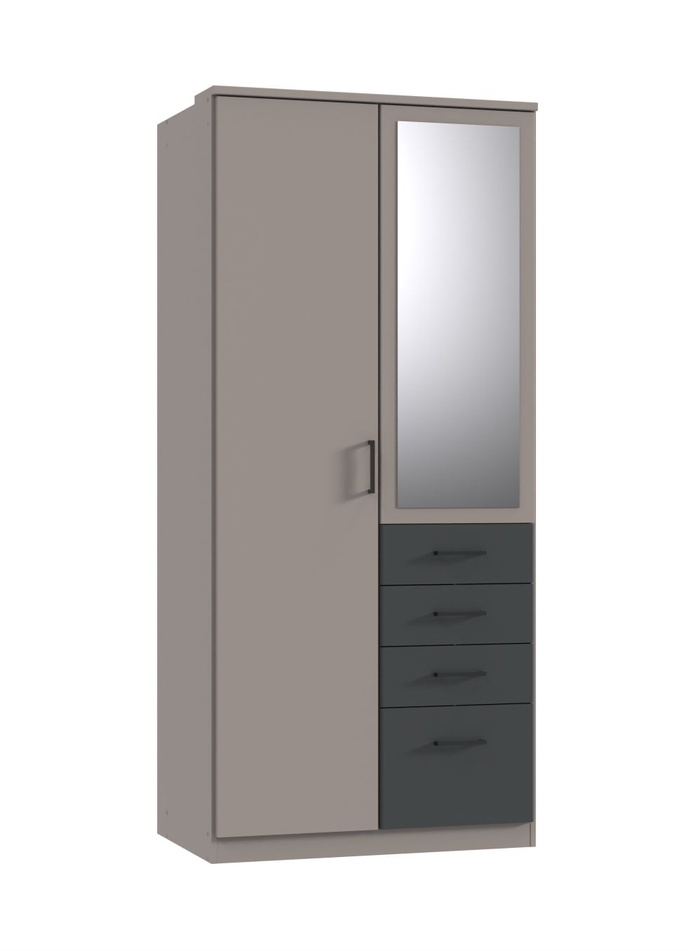 Wimex - Armoire Cottbus - T69553 - Gris Sahara/Graphite - 90x199x58cm