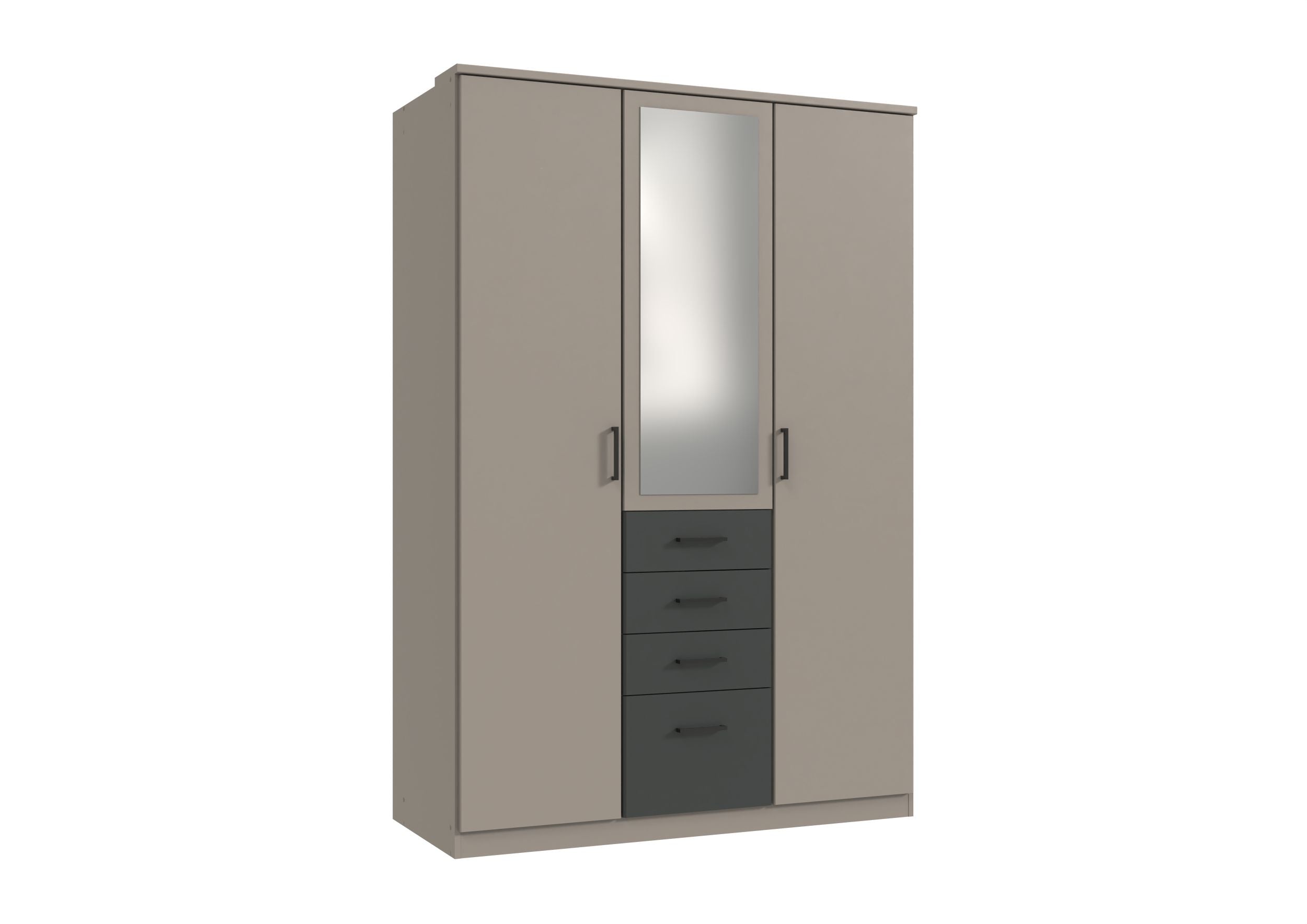 Wimex - Kleerkast Cottbus - T69554 - Sahara Grijs/Grafiet - 135x199x58cm