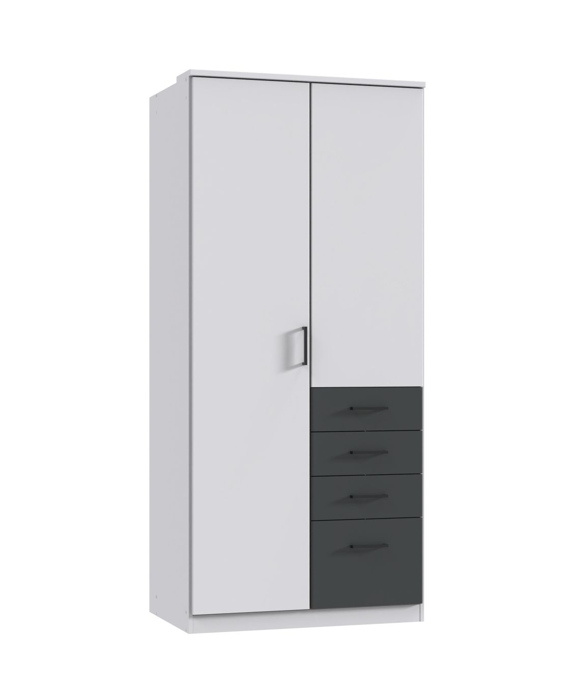 Wimex - Kleerkast Cottbus - T70550 - Wit/Grafiet - 90x199x58cm