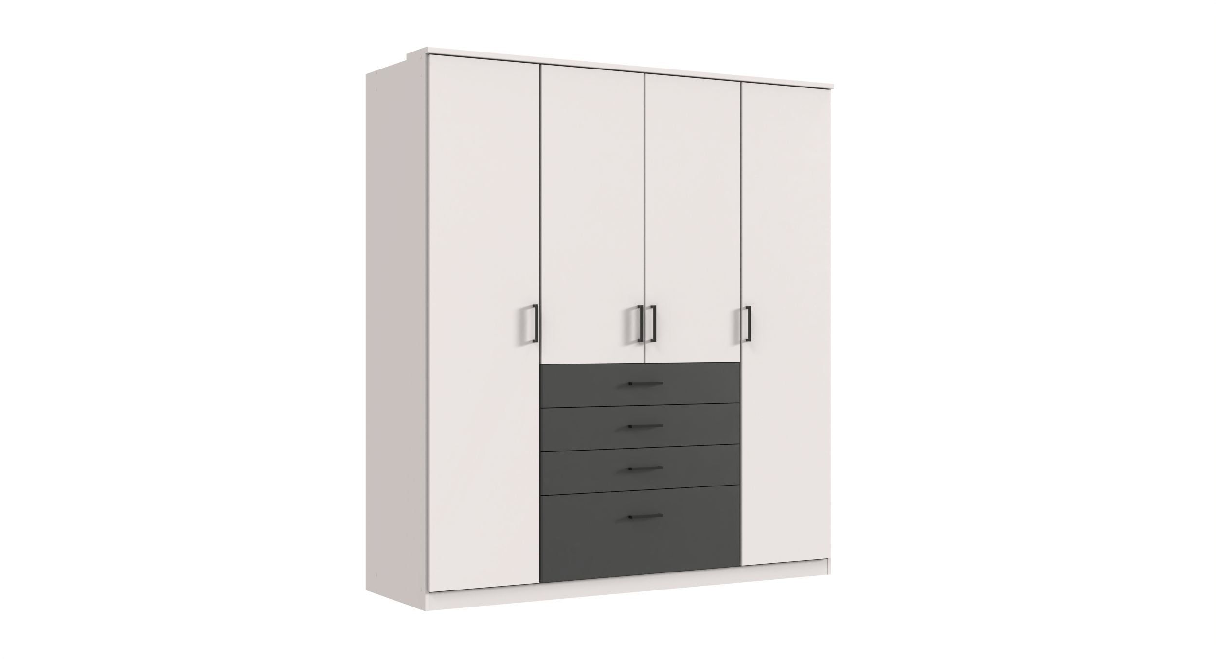 Wimex - Kleerkast Cottbus - T70552 - Wit/Grafiet - 180x199x58cm