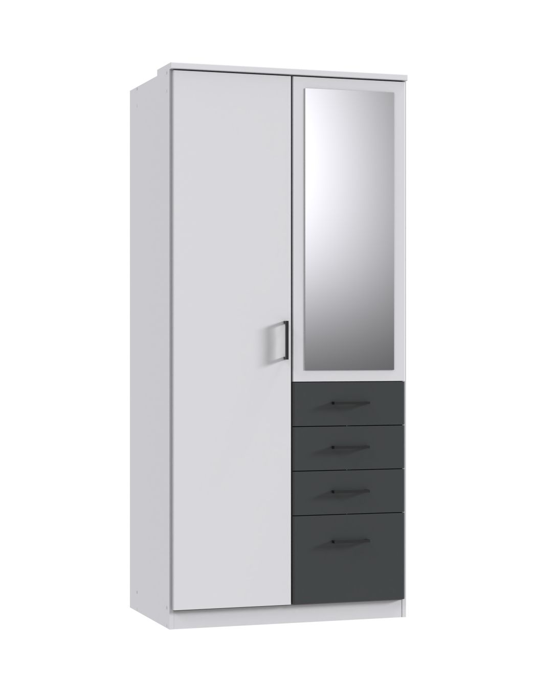 Wimex - Kleerkast Cottbus - T70553 - Wit/Grafiet - 90x199x58cm