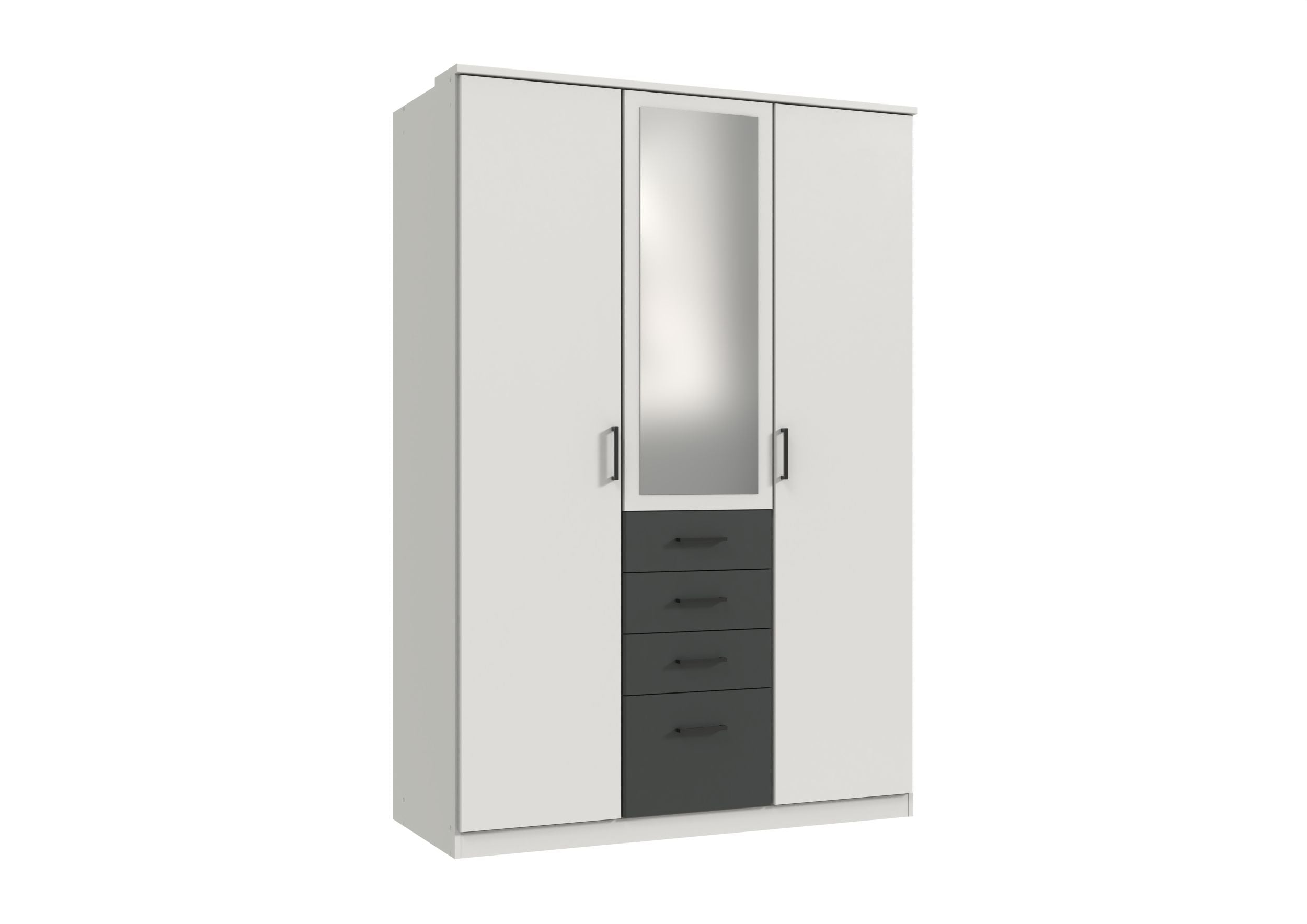 Wimex - Kleerkast Cottbus - T70554 - Wit/Grafiet - 135x199x58cm